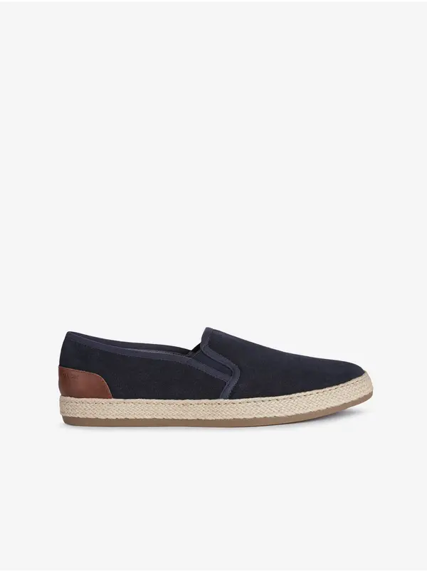GEOX Dark Blue Men's Suede Slip On Sneakers Geox Pantelleria - Men's