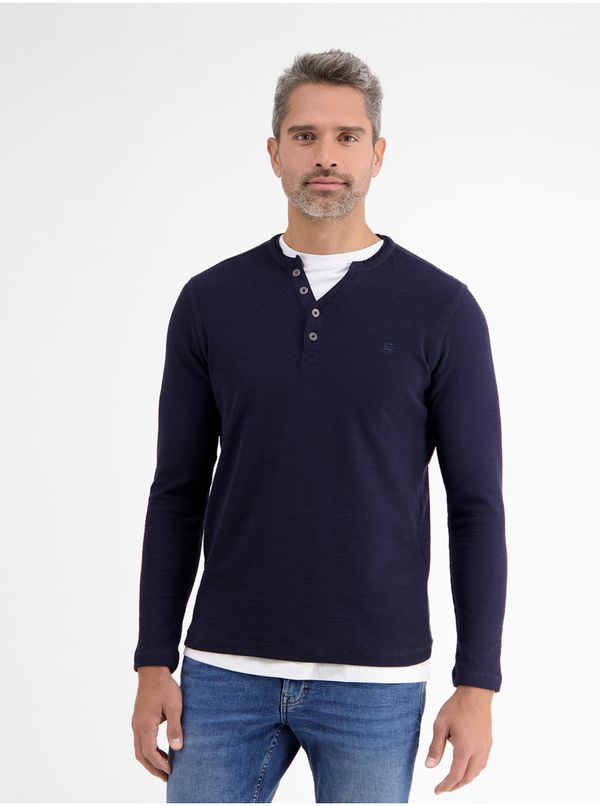 Lerros Dark blue men's T-shirt with buttons LERROS - Men