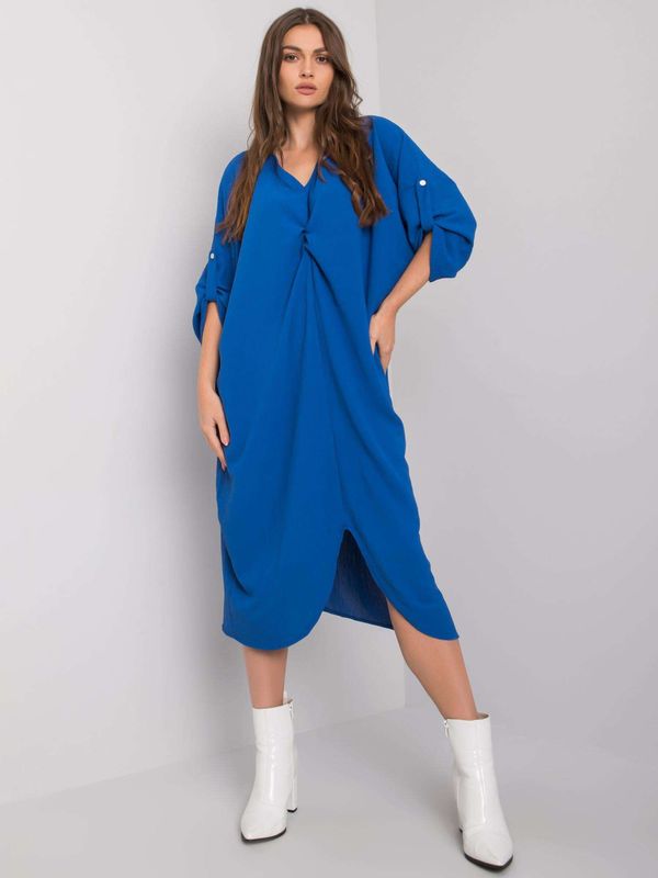 Fashionhunters Dark blue oversized dress