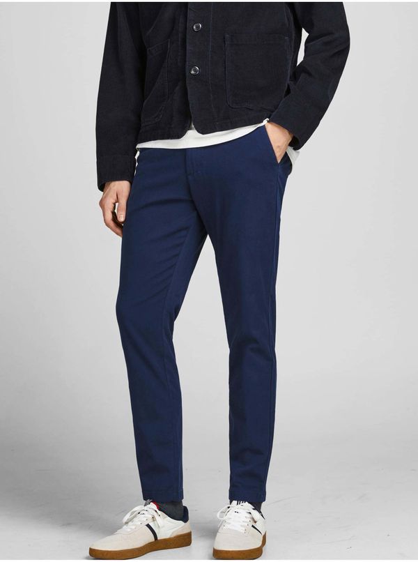 Jack & Jones Dark blue slim fit trousers Jack & Jones Stollie - Men's