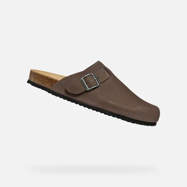 GEOX Dark brown men's slippers Geox Sandal Ghita - Men's