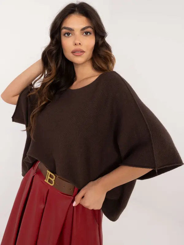 BASIC Feel Good Dark brown short oversize sweater