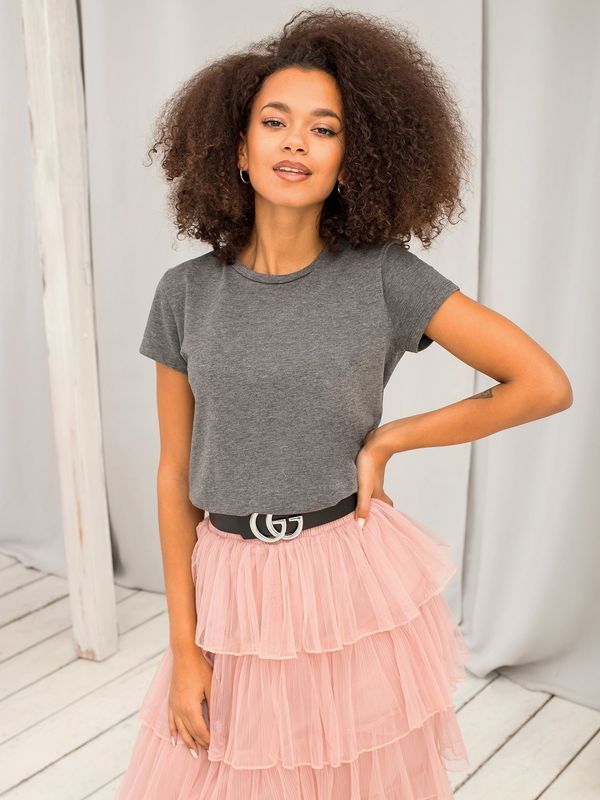 Fashionhunters Dark grey heather T-shirt