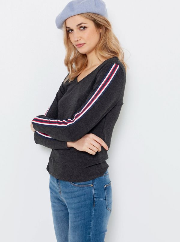 CAMAIEU Dark grey T-shirt with lampas CAMAIEU - Women