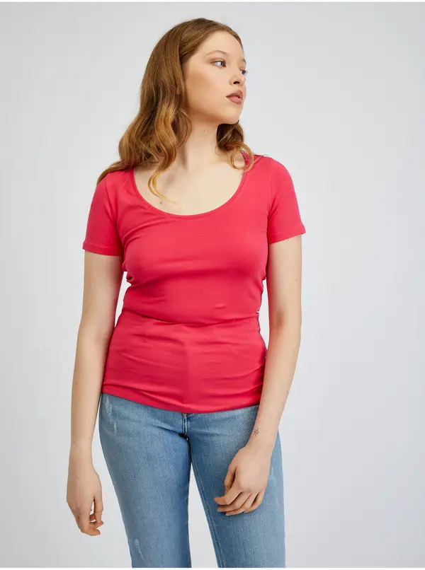 Orsay Dark Pink Women's Basic T-Shirt ORSAY - Women's