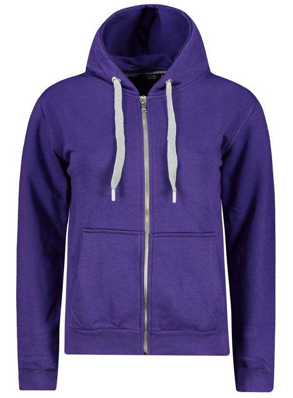 Fashionhunters Dark purple cotton sweatshirt