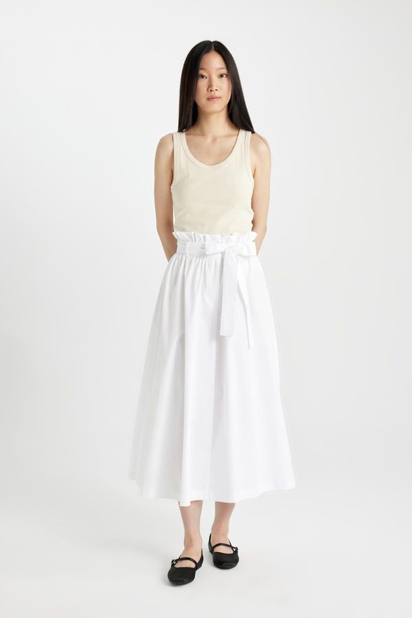 DEFACTO DEFACTO A-Line Normal Waist Poplin Midi Skirt