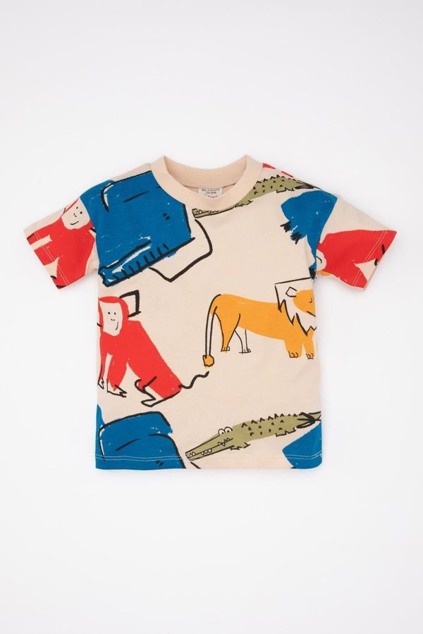 DEFACTO DEFACTO Baby Boy Crew Neck Animal Patterned Short Sleeve T-Shirt
