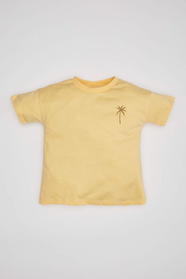 DEFACTO DEFACTO Baby Boy Crew Neck Palm Tree Patterned T-Shirt