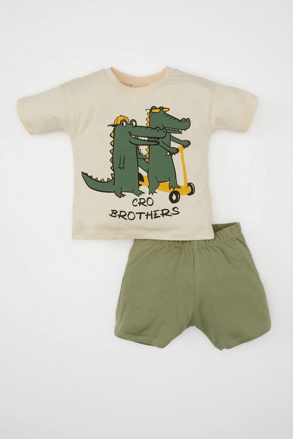 DEFACTO DEFACTO Baby Boy Crocodile Printed T-Shirt Shorts 2 Piece Set