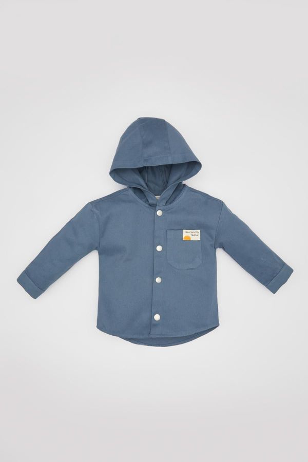 DEFACTO DEFACTO Baby Boy Gabardine Long Sleeve Hooded Shirt