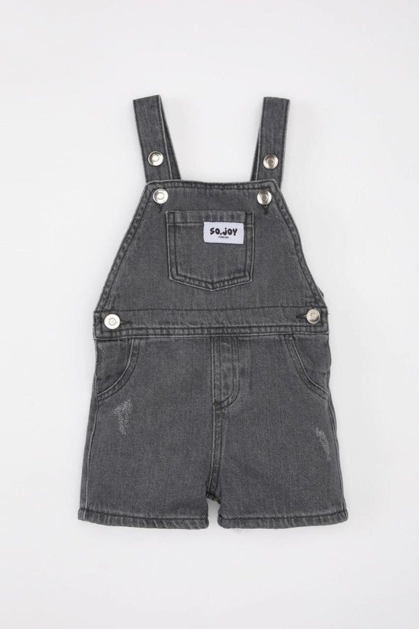 DEFACTO DEFACTO Baby Boy Label Printed Jean Jumpsuit