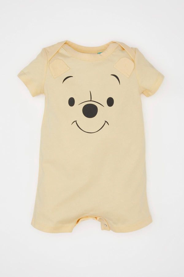 DEFACTO DEFACTO Baby Boy Newborn Disney Winnie The Pooh Combed Cotton Short Sleeve Rompers