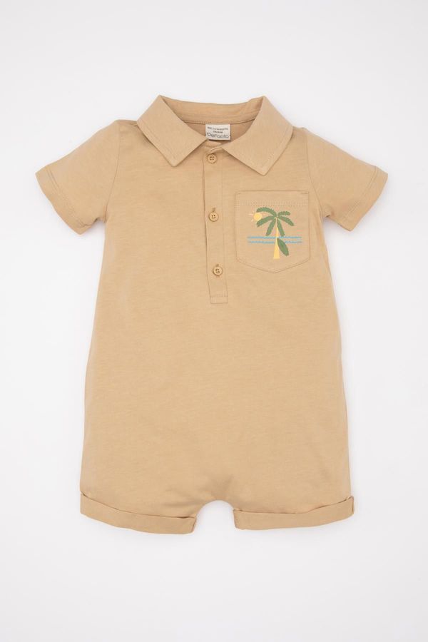 DEFACTO DEFACTO Baby Boy Palm Tree Patterned Short Sleeve Jumpsuit