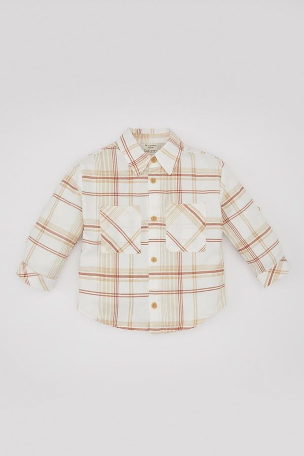 DEFACTO DEFACTO Baby Boy Twill Checkered Long Sleeve Shirt