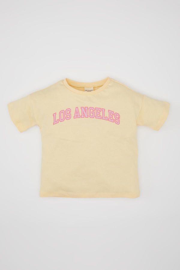 DEFACTO DEFACTO Baby Girl Crew Neck Printed Short Sleeve T-Shirt