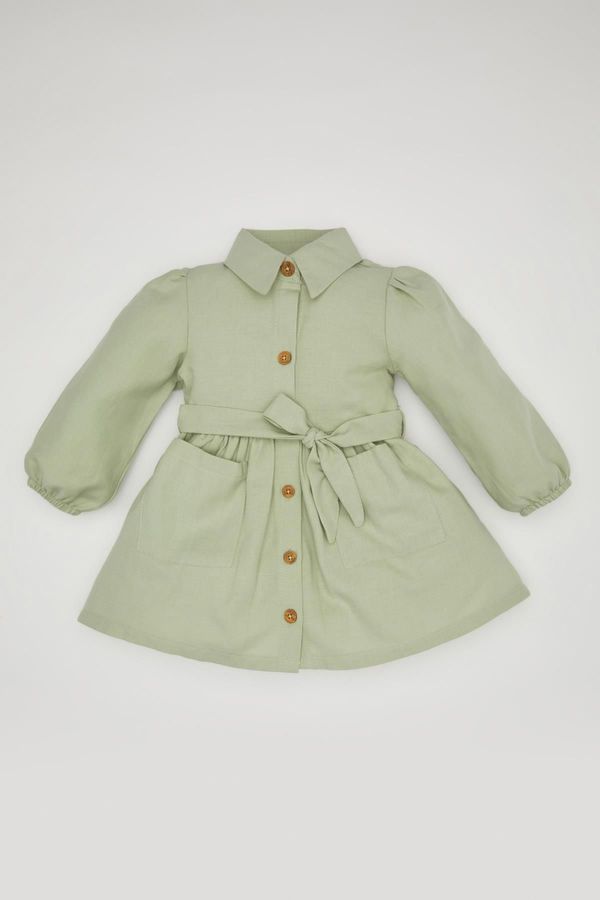 DEFACTO DEFACTO Baby Girl Long Sleeve Twill Dress