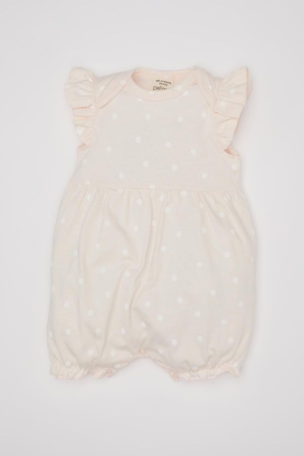 DEFACTO DEFACTO Baby Girl Newborn Polka Dot Combed Cotton Sleeveless Jumpsuit