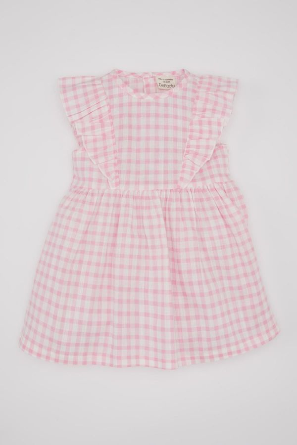 DEFACTO DEFACTO Baby Girl Pattern Sleeveless Linen Look Dress