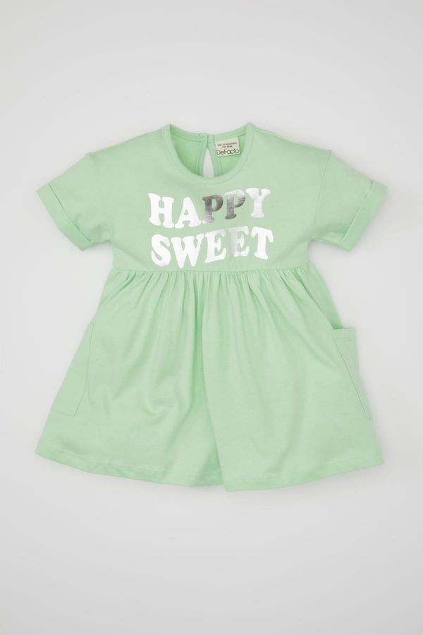 DEFACTO DEFACTO Baby Girl Printed Short Sleeve Dress