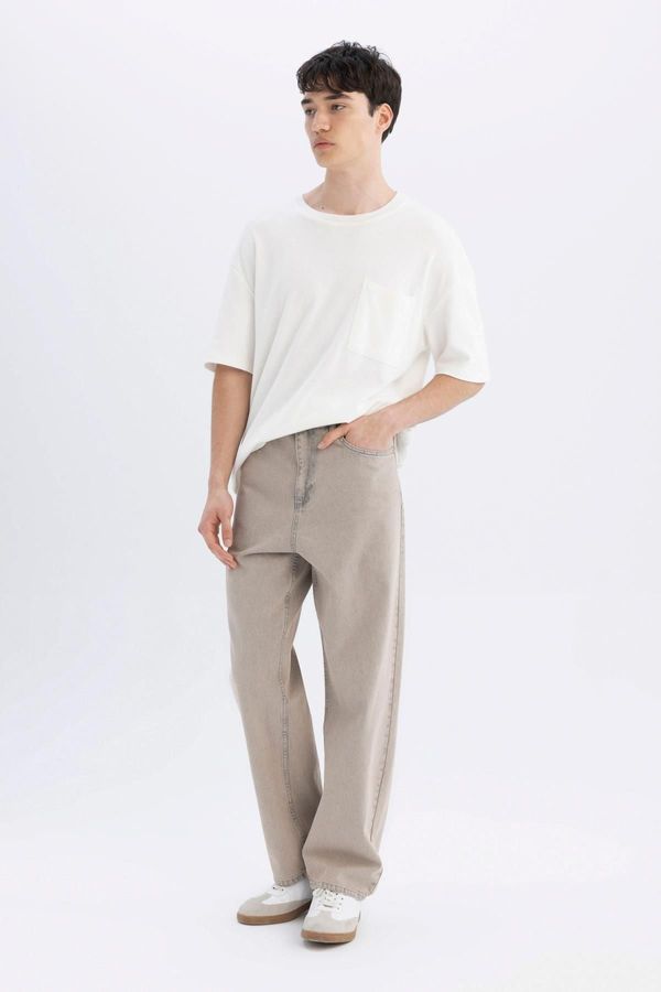 DEFACTO DEFACTO Baggy Fit Wide Pattern Normal Waist Wide Leg Jean Trousers