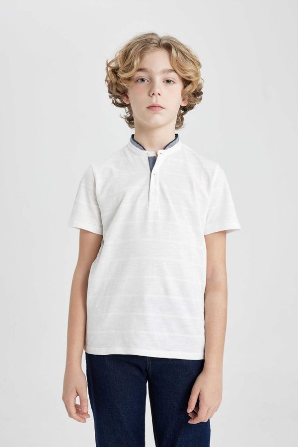 DEFACTO DEFACTO Boy High Collar Pique Short Sleeve Polo T-Shirt