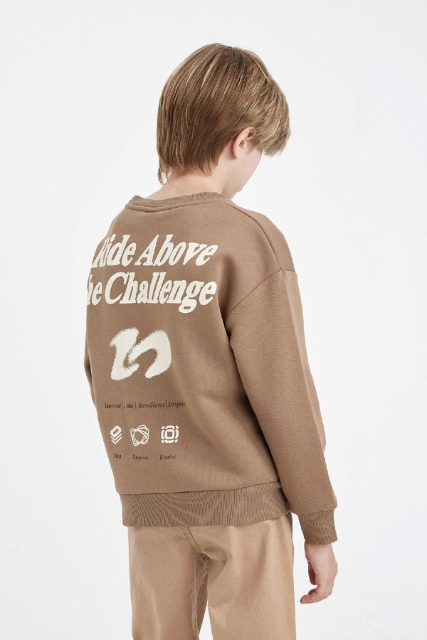 DEFACTO DEFACTO Boy Oversize Fit Crew Neck Printed Sweatshirt