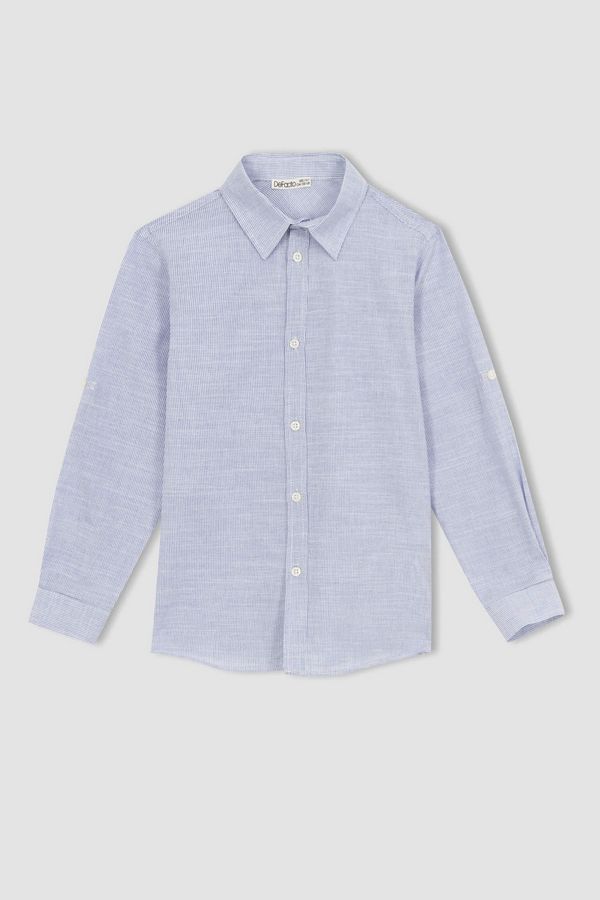 DEFACTO DEFACTO Boy Regular Fit Polo Neck Long Sleeve Shirt