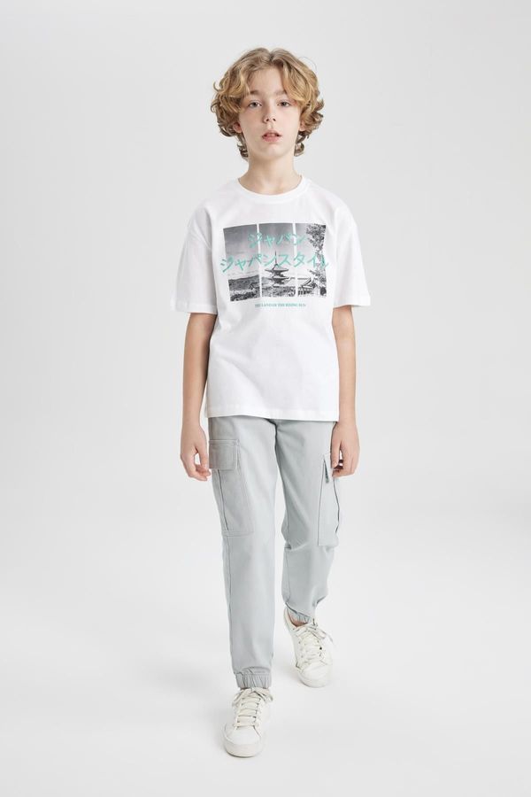 DEFACTO DEFACTO Boys Cargo Fit Jogger Cuff Gabardine Trousers