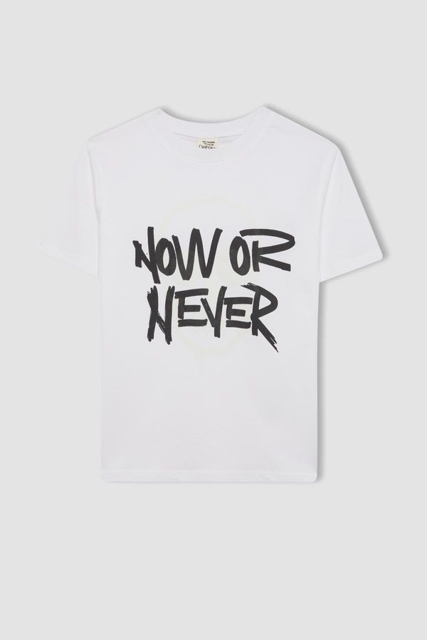 DEFACTO DEFACTO Boy's Crew Neck Color Changing Printed Short Sleeve T-Shirt