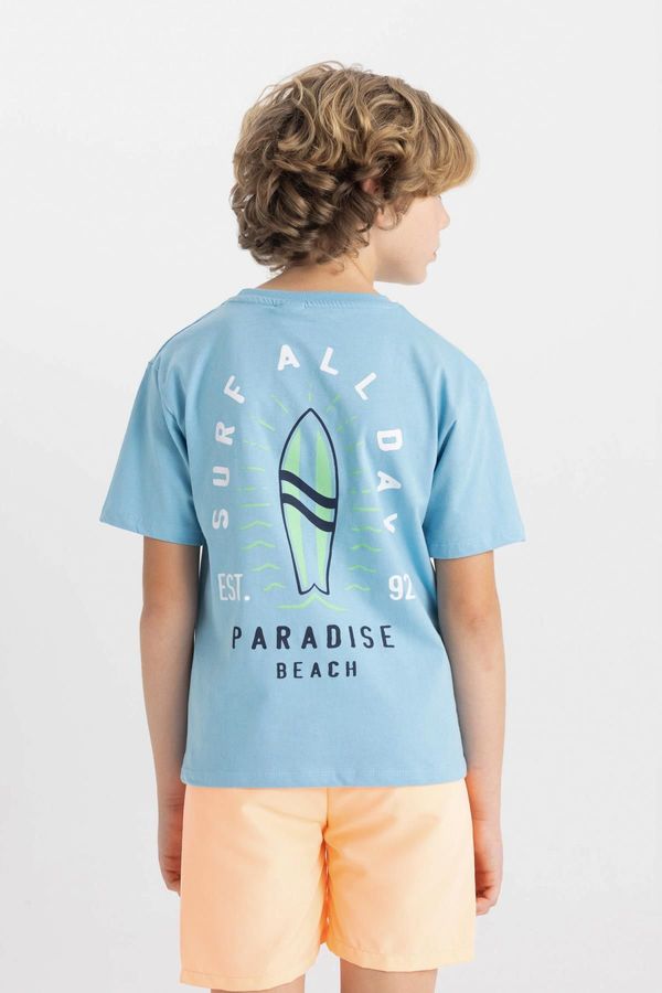 DEFACTO DEFACTO Boy's Crew Neck Printed Short Sleeve T-Shirt