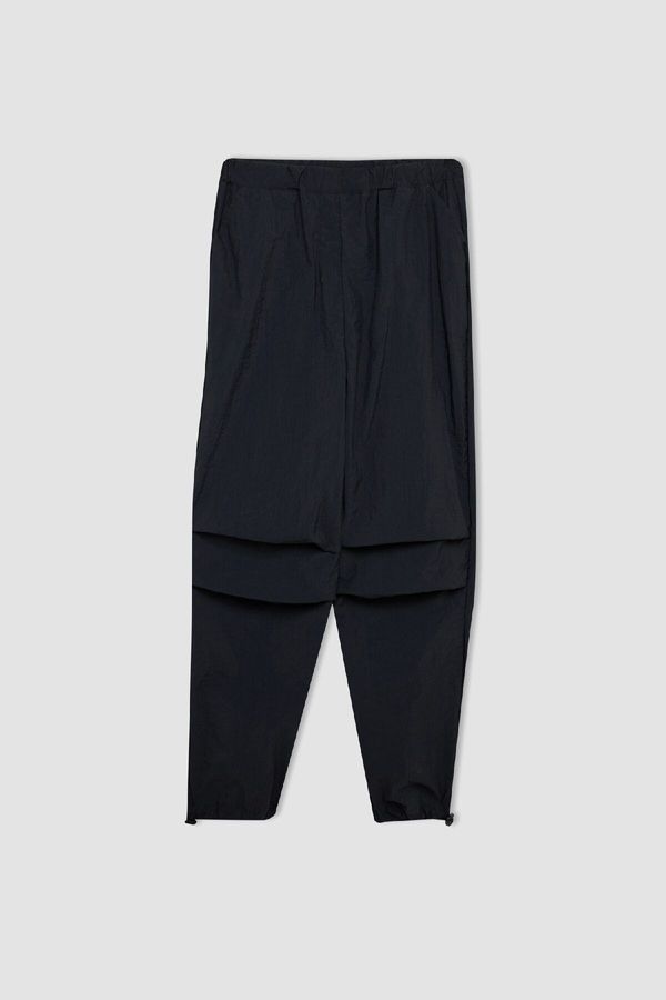 DEFACTO DEFACTO Boy's Elastic Waist and Leg Pocket Anthracite Jogger Leg Parachute Trousers