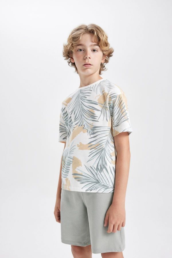 DEFACTO DEFACTO Boy's Oversize Fit Crew Neck Printed Short Sleeve T-Shirt