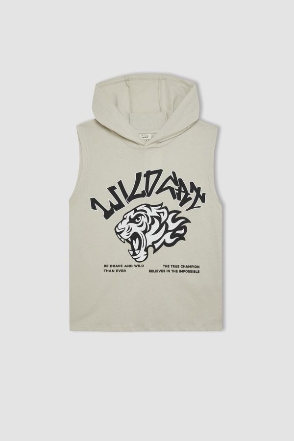 DEFACTO DEFACTO Boy's Printed Hooded Undershirt