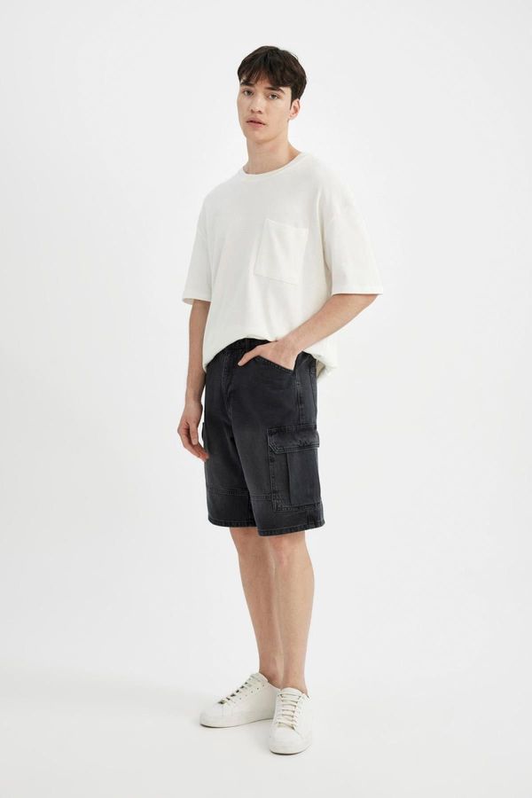 DEFACTO DEFACTO Cargo Fit Jean Bermuda Shorts