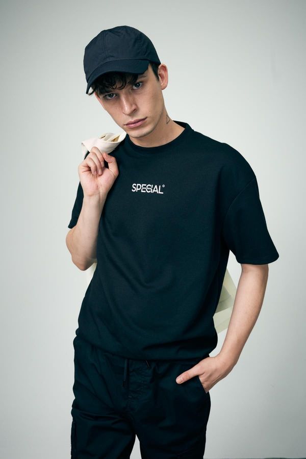 DEFACTO DEFACTO Comfort Fit Crew Neck Printed Short Sleeve Heavy Fabric T-Shirt