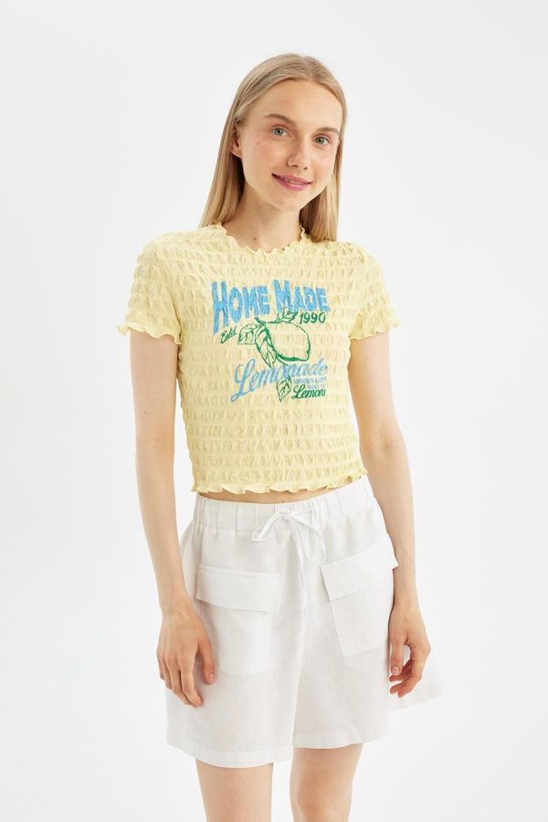 DEFACTO DEFACTO Cool Fitted Crew Neck Printed Short Sleeve T-Shirt