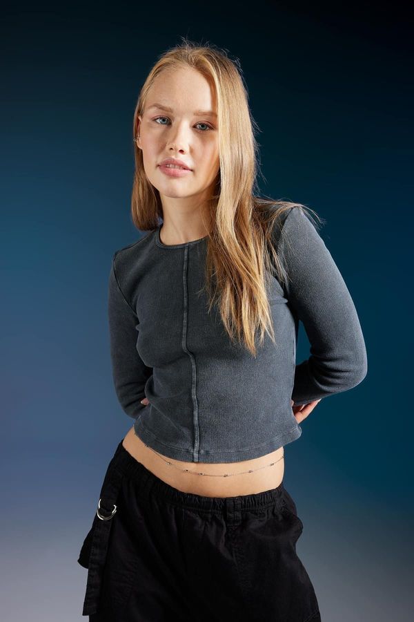 DEFACTO DEFACTO Cool Fitted Ribbed Camisole Long Sleeve T-Shirt