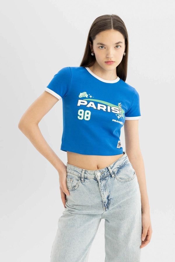 DEFACTO DEFACTO Cool Looney Tunes Fitted Crew Neck Ribbed Short Sleeve T-Shirt