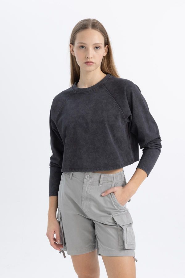 DEFACTO DEFACTO Cool Loose Fit Washable Faded Effect Long Sleeve T-Shirt