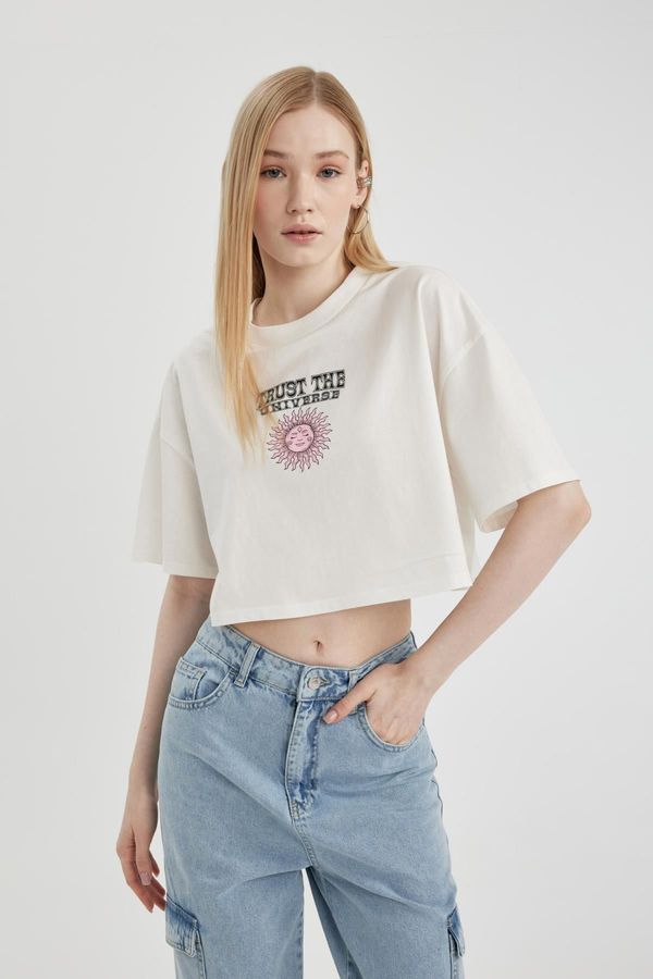 DEFACTO DEFACTO Cool Oversize Fit Crew Neck Printed Short Sleeve T-Shirt