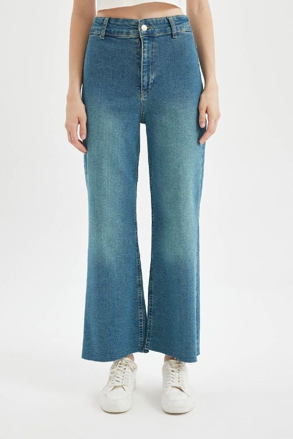 DEFACTO DEFACTO Culotte High Waist Ankle Length Jean Washed Trousers