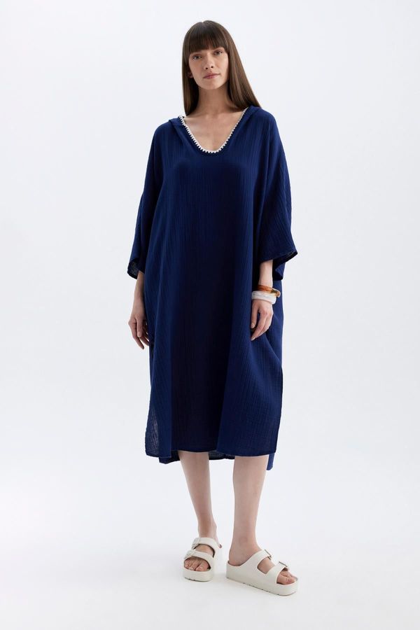 DEFACTO DEFACTO Fall in Love Hooded Cotton Beach Midi Dress