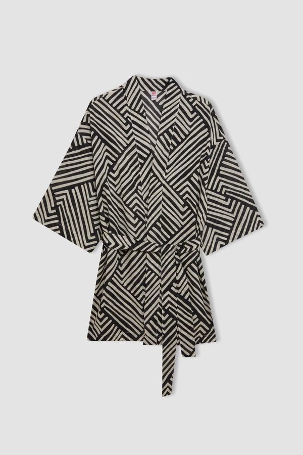 DEFACTO DEFACTO Fall in Love Patterned Cotton Kimono