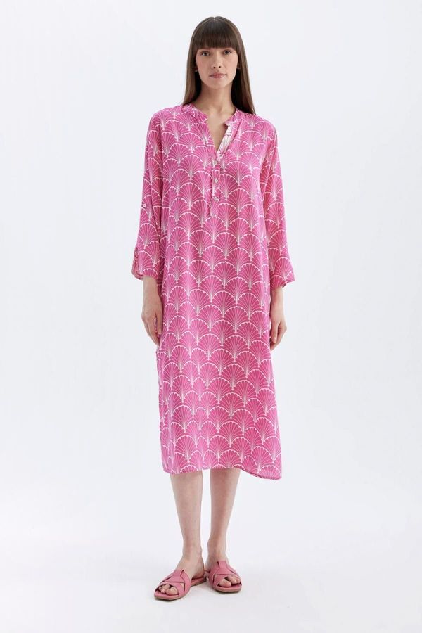 DEFACTO DEFACTO Fall In Love Regular Fit Patterned Beach Dress