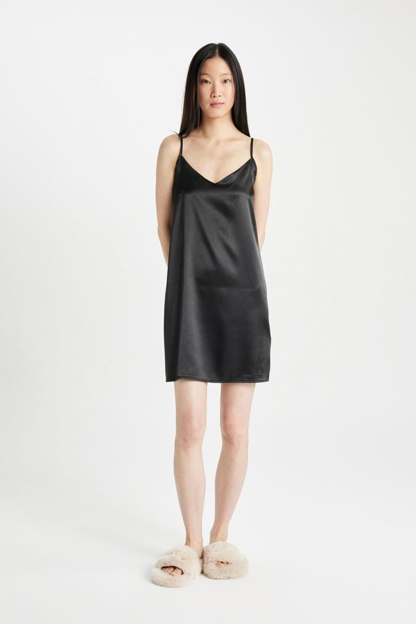 DEFACTO DEFACTO Fall in Love Regular Fit V-Neck Satin Strap Nightgown