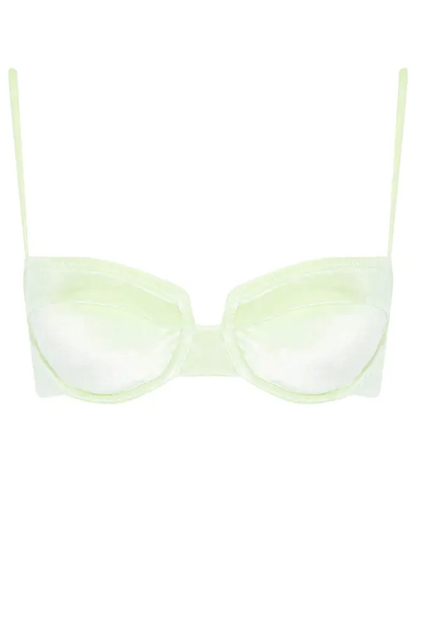 DEFACTO DEFACTO Fall In Love Regular Fit Velvet Bikini Top