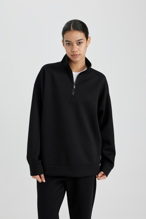DEFACTO DEFACTO Fit Oversize Fit High Neck Sports Sweatshirt