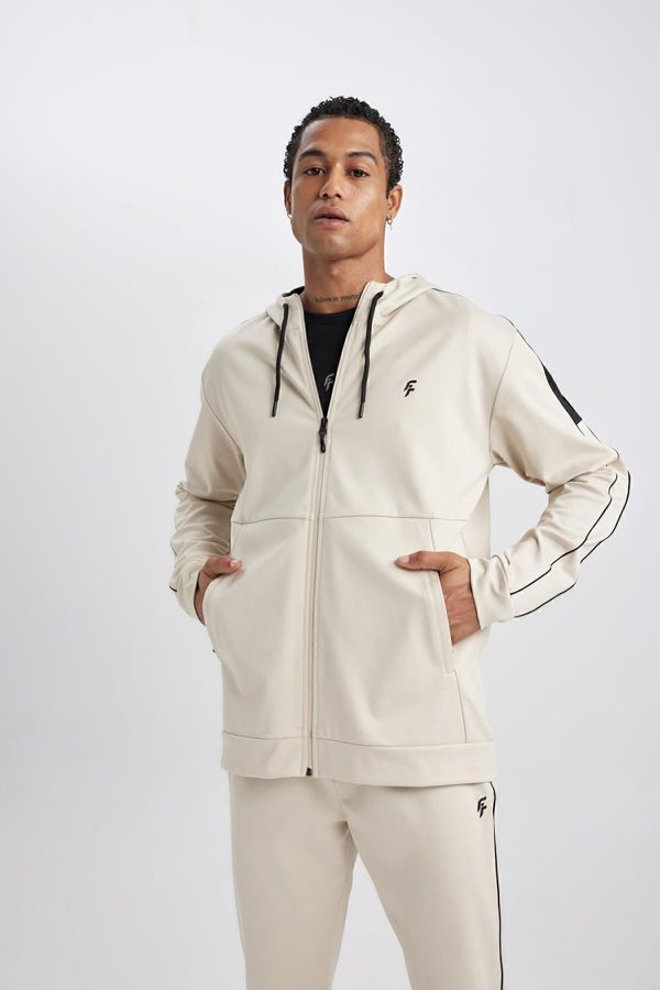 DEFACTO DEFACTO Fit Standard Fit Zippered Skuba Diver Fabric Cardigan