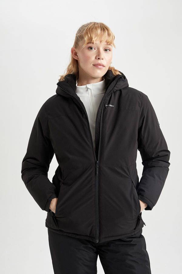 DEFACTO DEFACTO Fit Water Repellent Slim Fit Hooded Fleece Lined Heated Coat